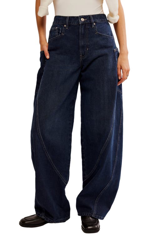 Shop Free People Sugar & Spice Barrel Leg Jeans In Spooky Blue