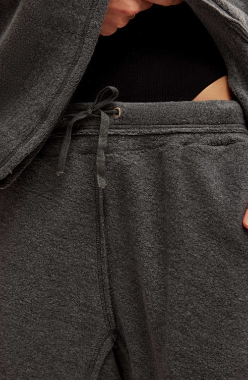 Free People Day Off Fleece Joggers In Dark Denim In Washed Black