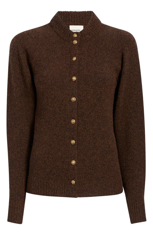 Shop Khaite Ambre Cashmere Blend Cardigan In Chestnut