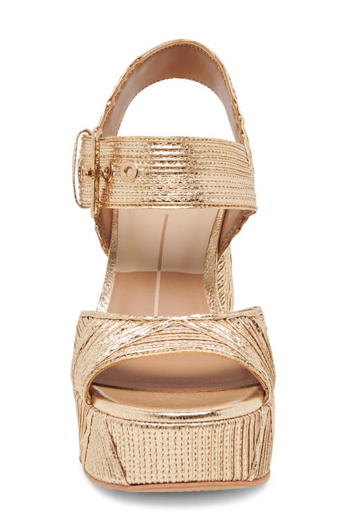 Shop Dolce Vita Bobby Deco Ankle Strap Platform Sandal In Gold Metallic Woven