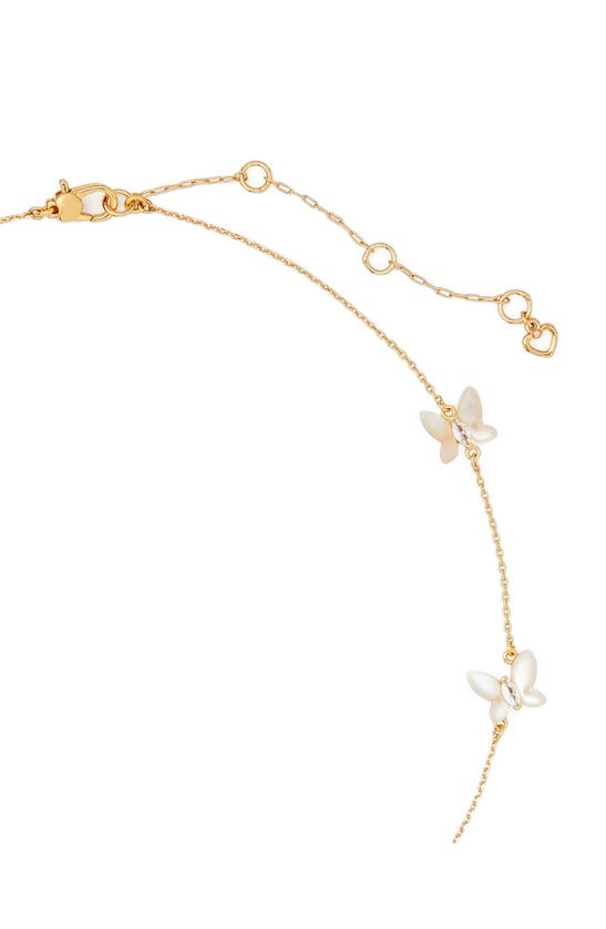 Shop Kate Spade Social Butterfly Delicate Scatter Necklace In White Multi
