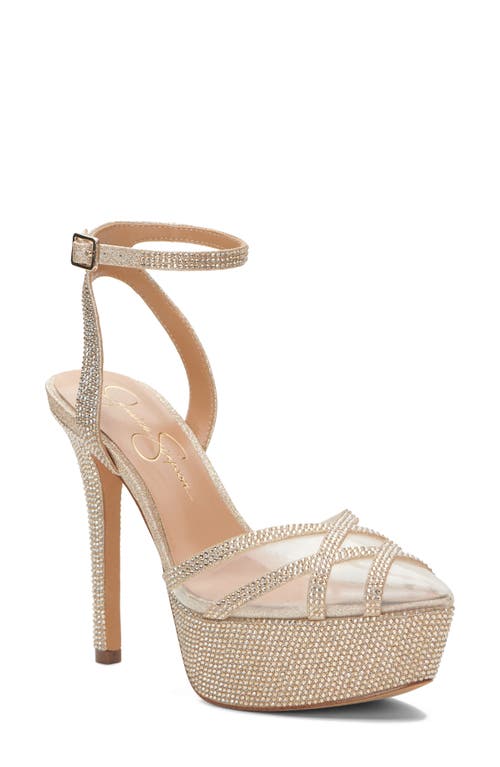 Jessica Simpson Oluina Platform Sandal in Champagne-Clear
