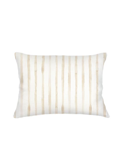 Anaya Riviera Striped Linen Pillow Down Insert In Beige