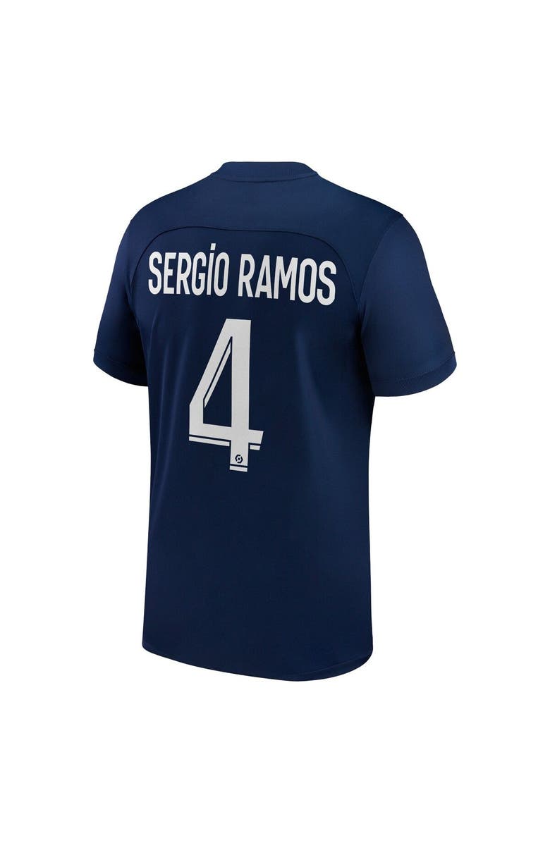 NIKE Men's Nike Sergio Ramos Blue Paris Saint-Germain 2022/23 Home Replica Player Jersey, Alternate, color, Blue