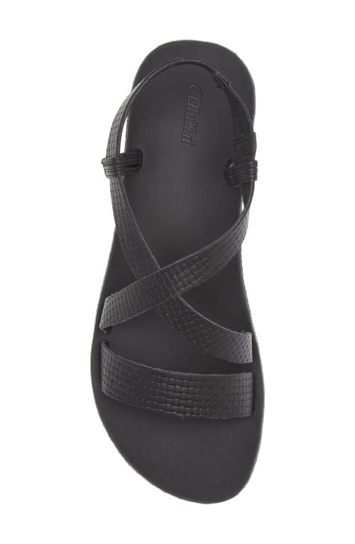 Olukai Onohi Strappy Platform Sandal In Black/white Sand