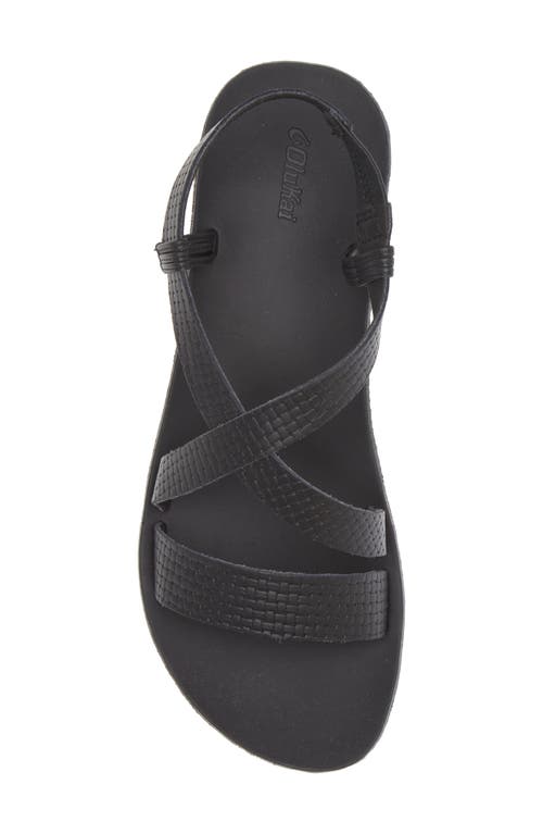 Shop Olukai Onohi Strappy Platform Sandal In Black/white Sand