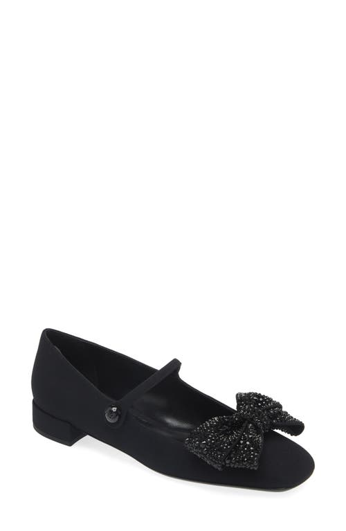 Shop Valentino Garavani Bow Mary Jane Flat In Nero/jet