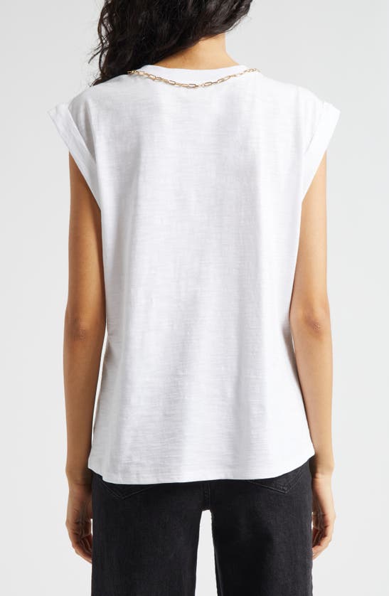 Shop Cinq À Sept L'amour Bella Necklace Accent Cotton T-shirt In White