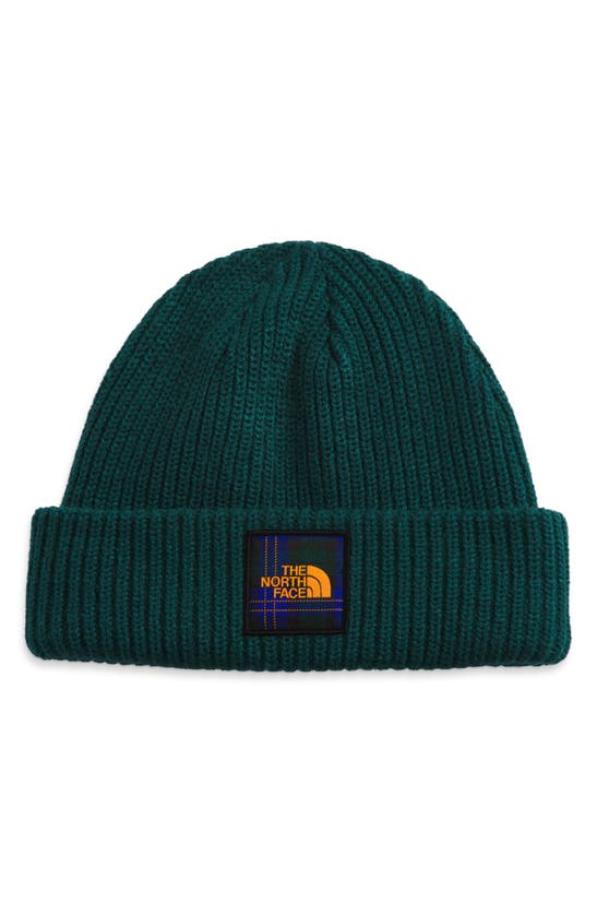 The North Face Salty Dog Beanie In Ponderosa Green Med Icon Plaid