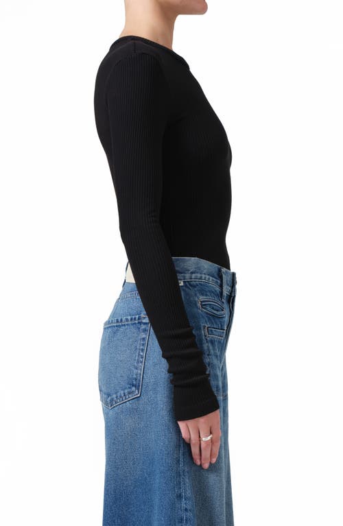 Shop Citizens Of Humanity Faena Crop Crewneck Top In Black