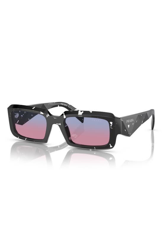 Shop Prada 54mm Rectangle Gradient Sunglasses In Magenta