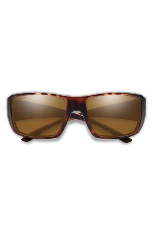 Smith Guides Choice 63mm Chromapop™ Polarized Oversize Square Sunglasses In Matte Havana/brown