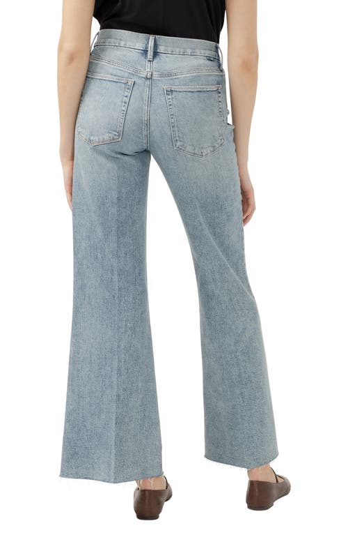 Shop Jag '70s Raw Hem Wide Leg Jeans In Seine Blue