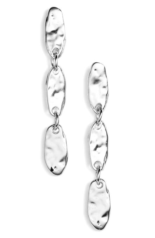 Linear Drop Earrings in Silver