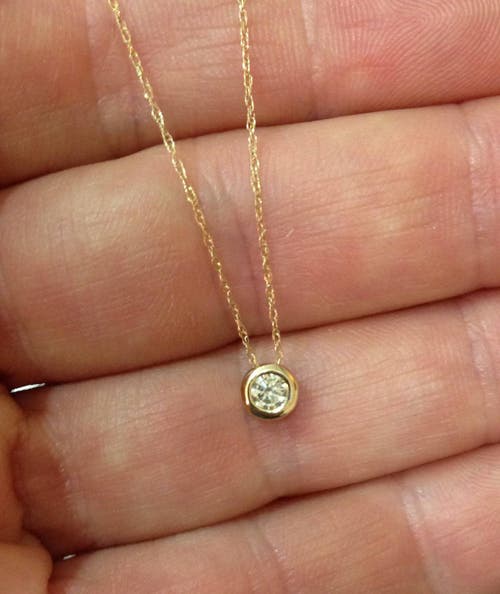 Bliss Diamond 14k Gold 1/4ct Round Lab Grown Diamond Solitaire Bezel Pendant In 14k Yellow Gold