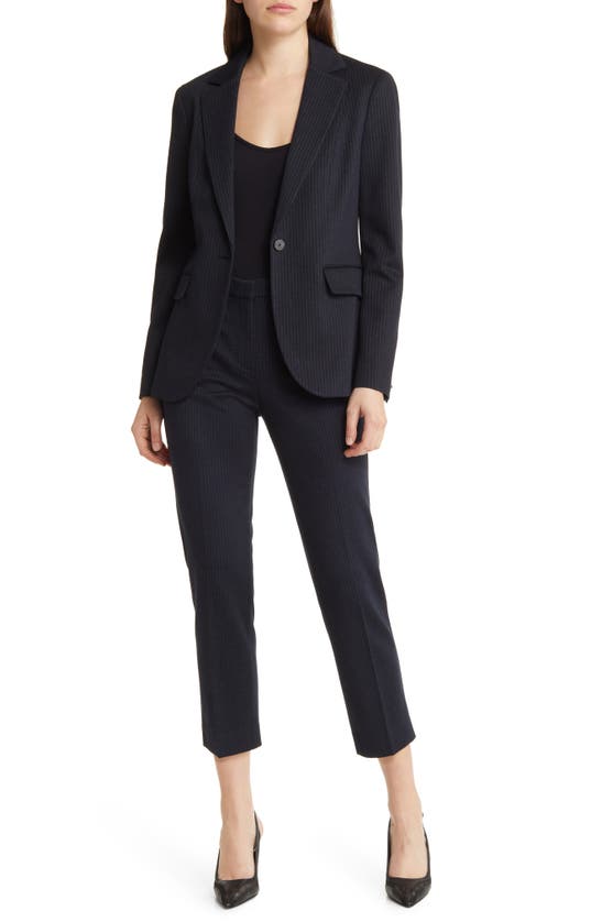 Theory Fairfield Stripe Riding Blazer In Navy Multi