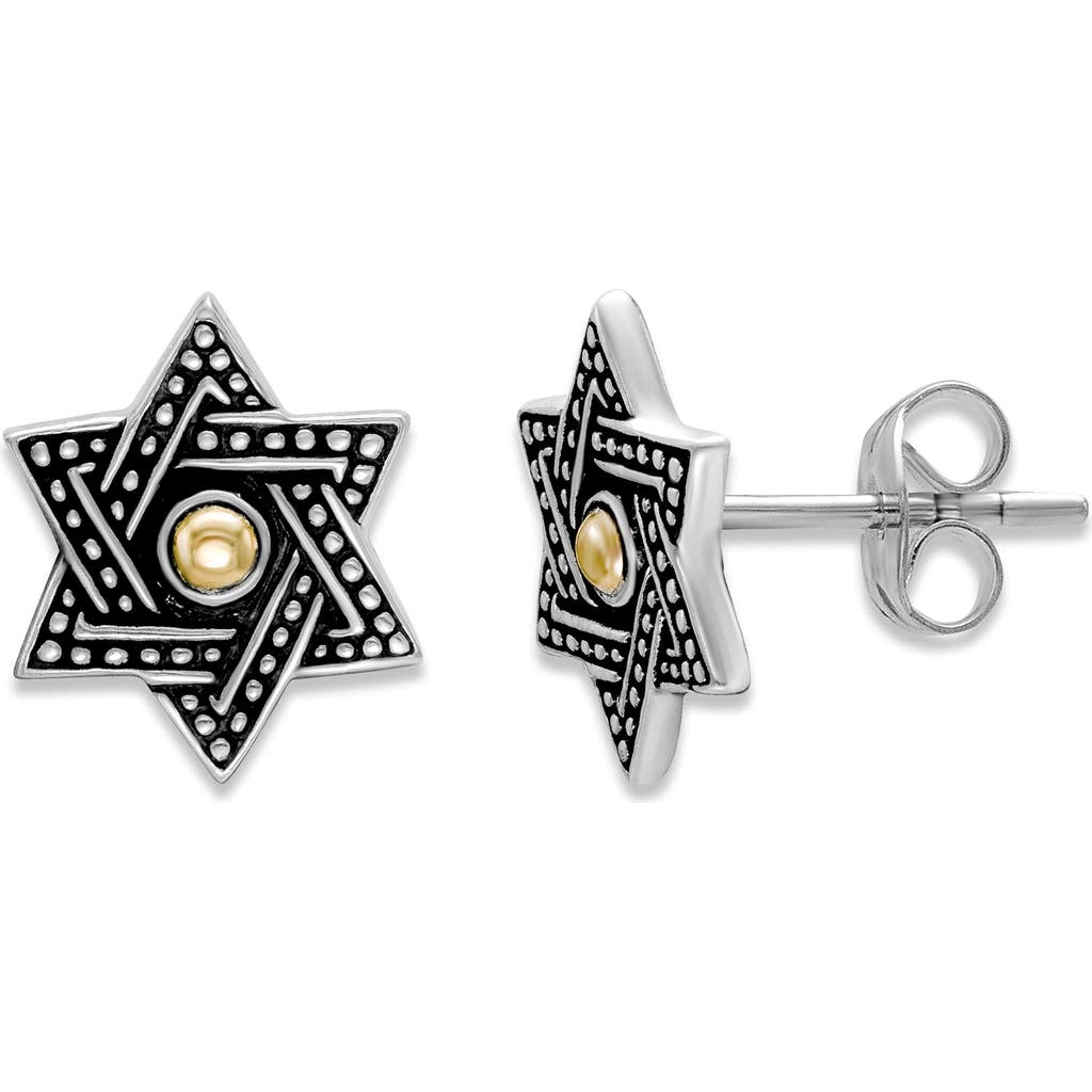 Samuel B. Sterling Silver & 18k Gold Star Of David Stud Earrings In Silver And Gold