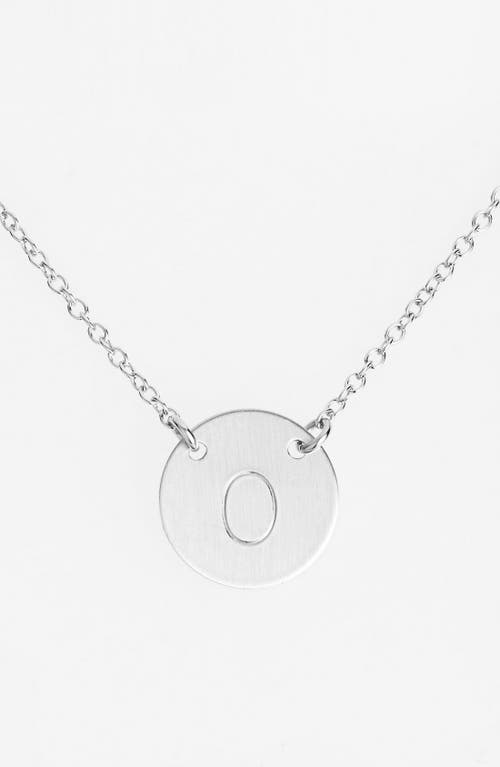 Sterling Silver Initial Disc Necklace in Sterling Silver O
