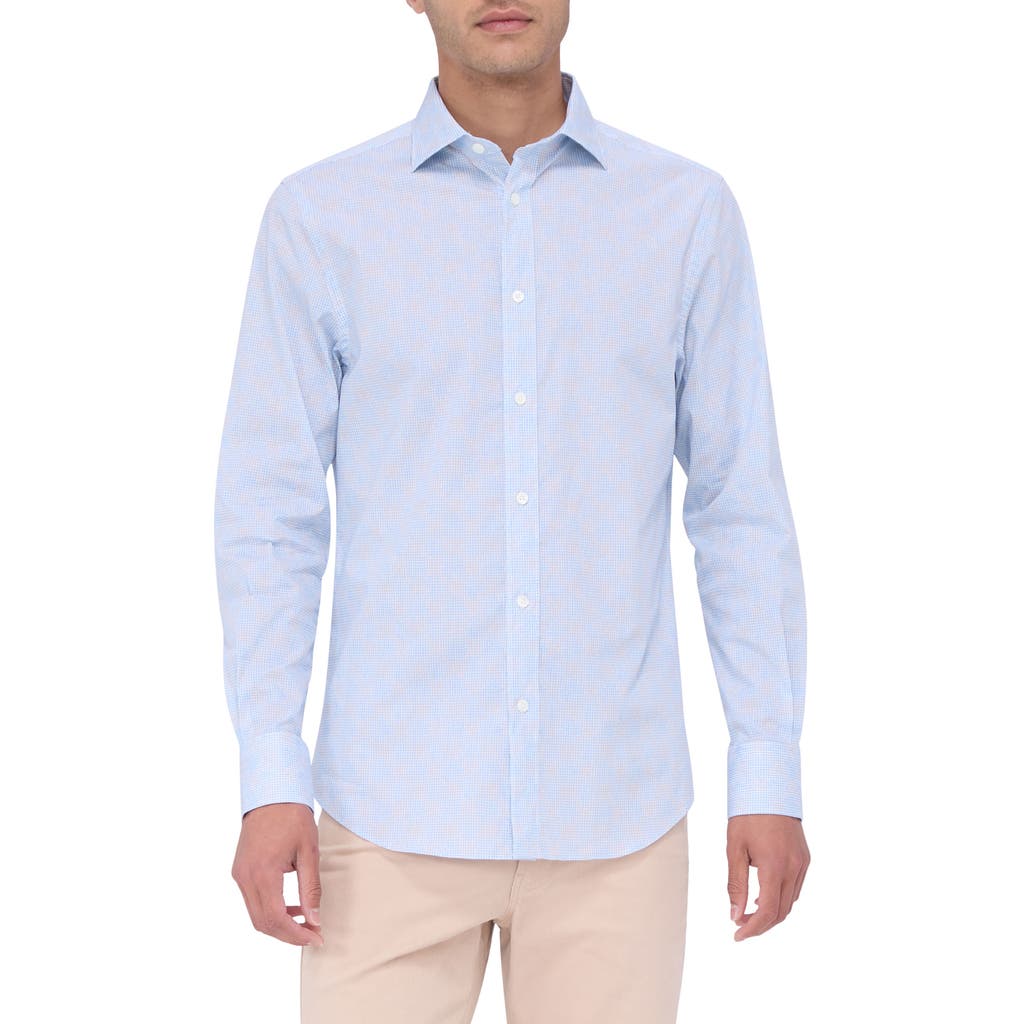 Bugatchi Axel Shaped Fit Button-up Shirt In Ice