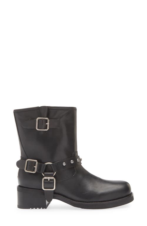 Chocolat Blu Joss Moto Bootie In Black Leather
