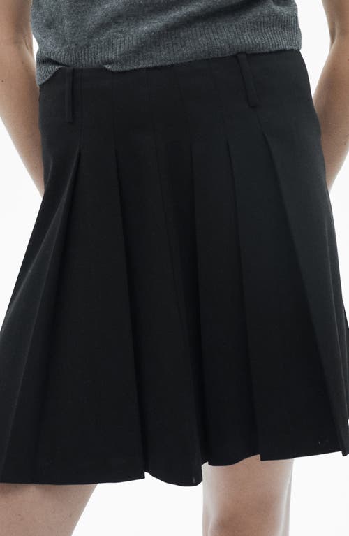 Mango Pleated Miniskirt In Black