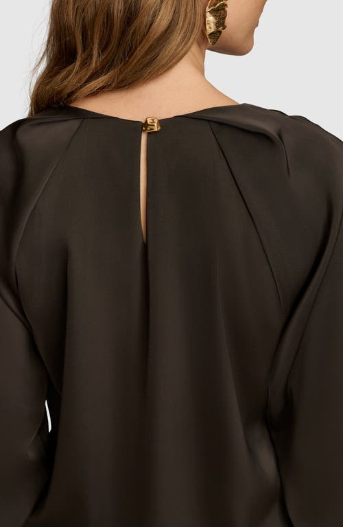 Donna Karan Chain Long Sleeve Crepe Top In Black