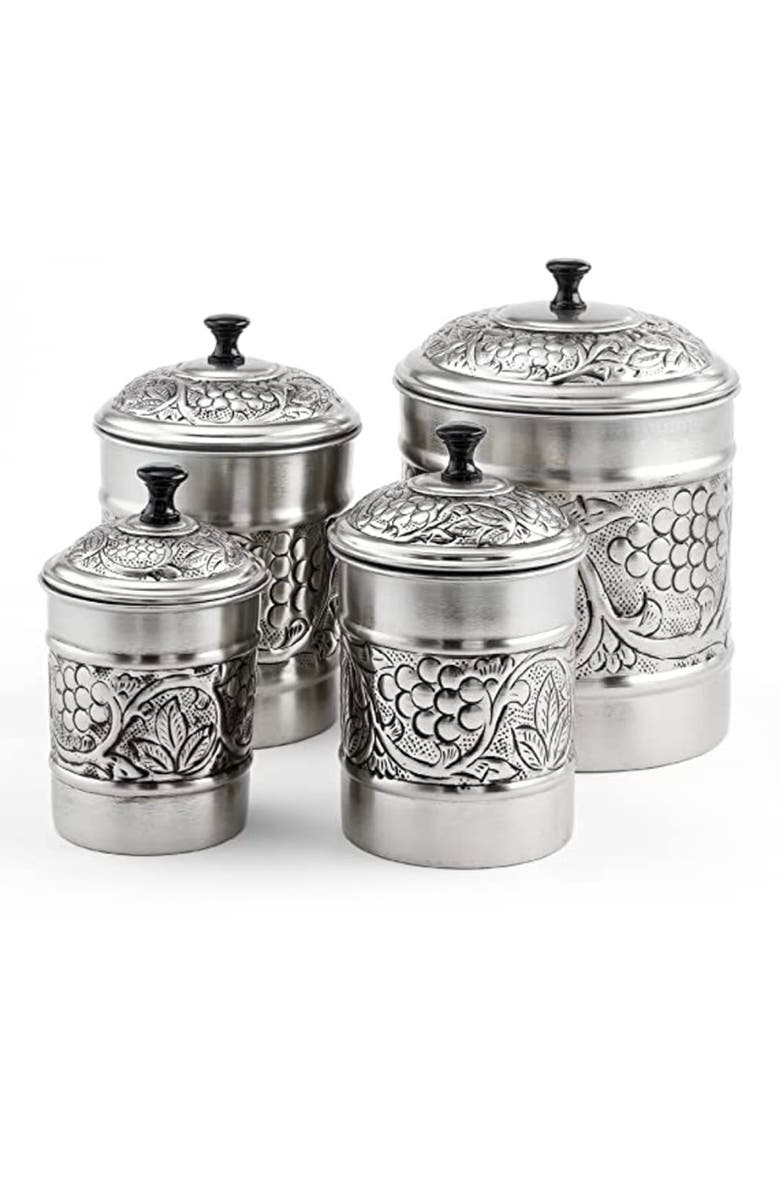 ODI HOUSEWARES Heritage 4Piece Embossed Kitchen Canister Set