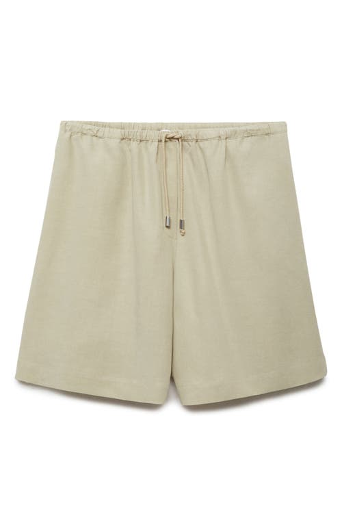 Mango Wide Leg Bermuda Shorts In Green