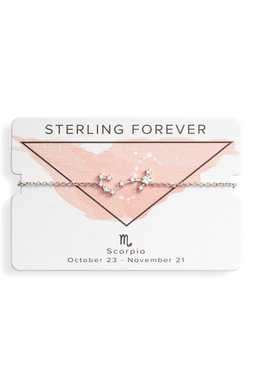 Sterling Forever Zodiac Bracelet in Silver Scorpio at Nordstrom