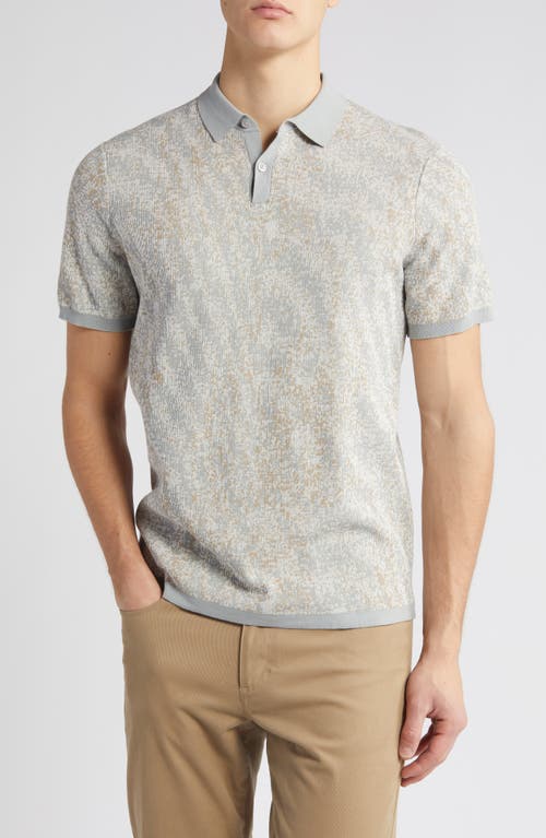 Robert Barakett Gunther Abstract Jacquard Cotton Sweater Polo Tan at Nordstrom,