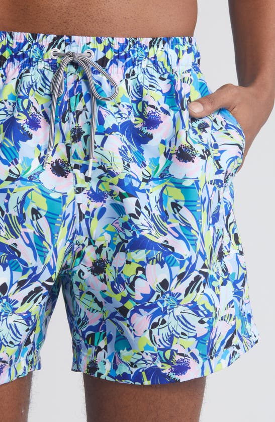 Boardies Amelia Mid Length Swim Trunks In Blue