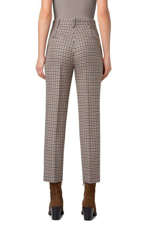 AKRIS PUNTO AKRIS PUNTO FERYN HOUNDSTOOTH SHETLAND TWEED WOOL ANKLE PANTS