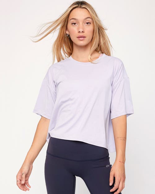 Shop Rebody Active Cozy Boxy Tee Short Sleeve Top In Purple Lace