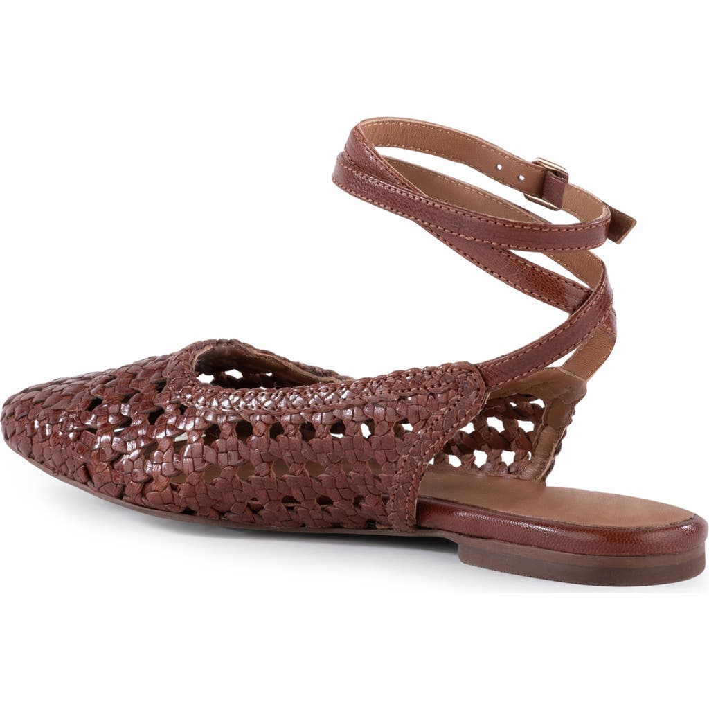 Shop Seychelles Monet Ankle Strap Flat In Tan