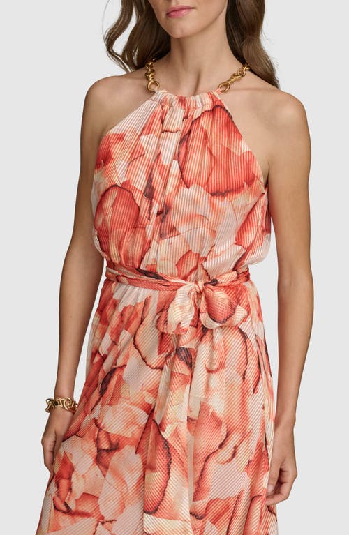 Shop Donna Karan New York Tie Belt Midi Dress In Terracotta