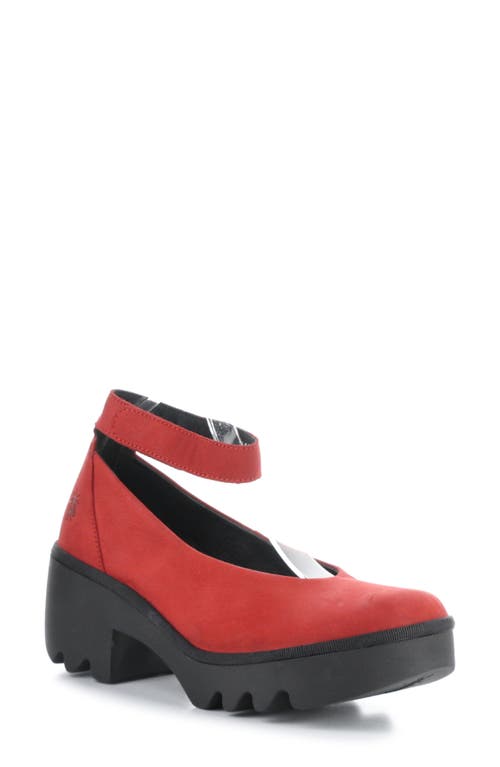 Shop Fly London Tiry Ankle Strap Pump In 006 Lipstick Red Cup