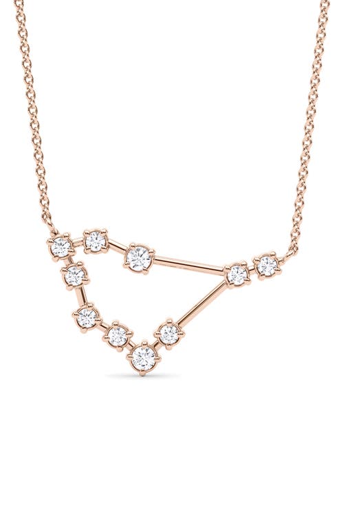 Capricorn Constellation Lab Created Diamond Necklace in 18K Rose Gold