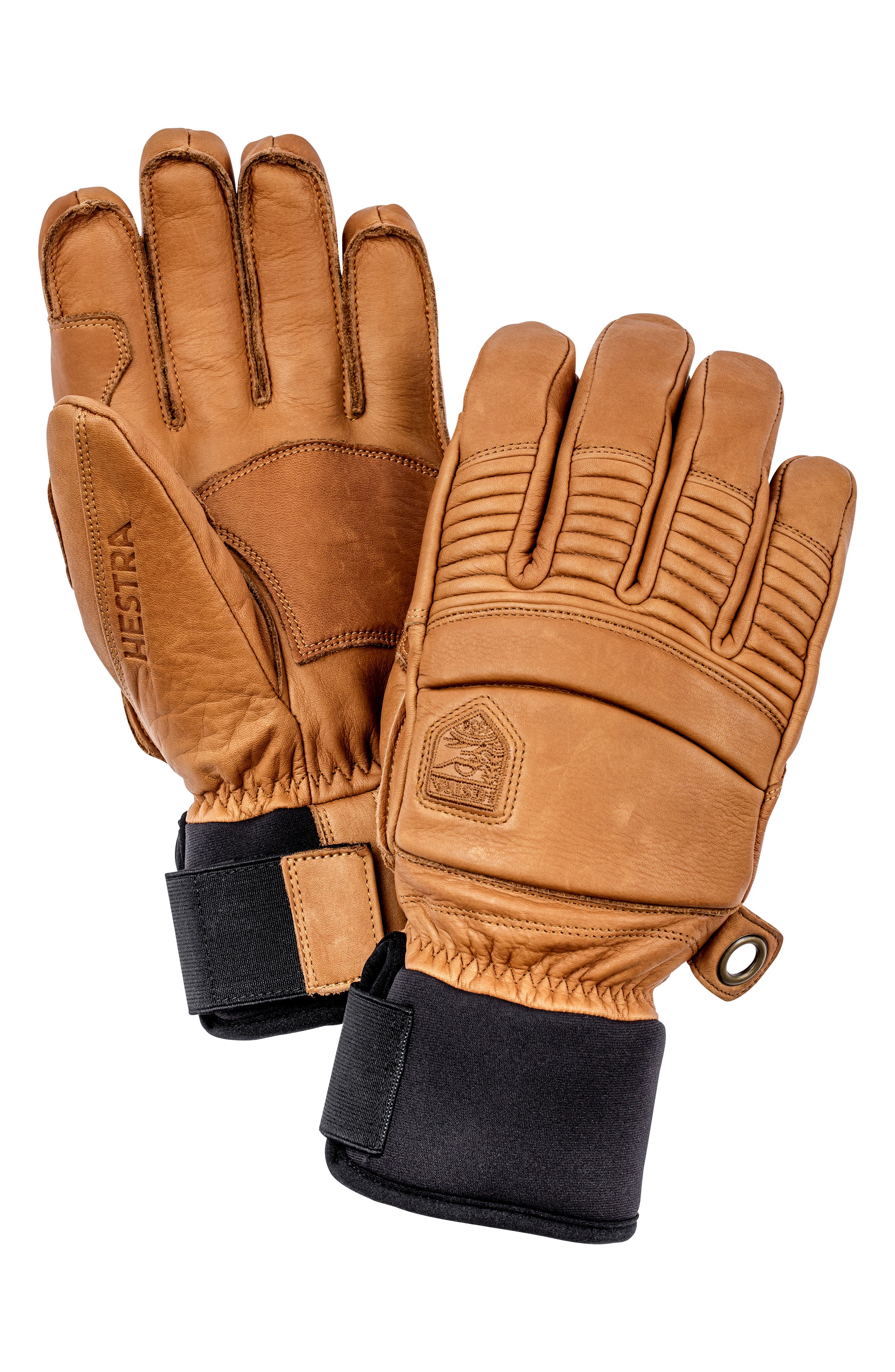 orange ski gloves