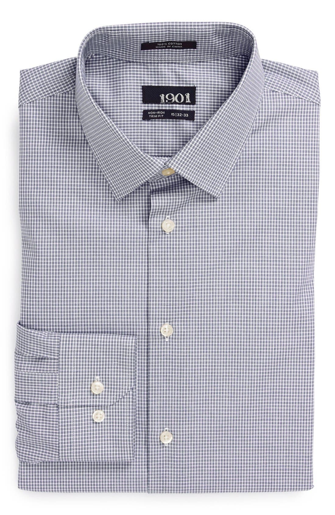 1901 Trim Fit NonIron Check Dress Shirt Nordstrom