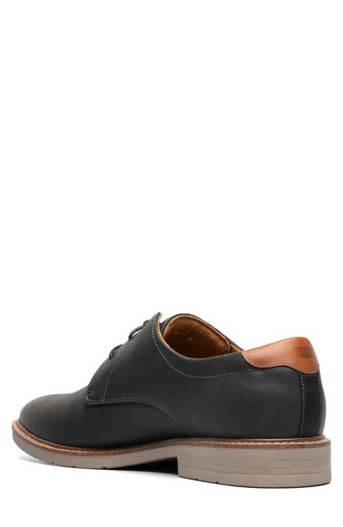 Florsheim Highpoint Plain Toe Derby In Black Ch/taupe