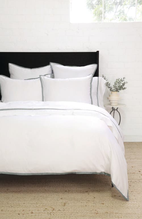 Pom Pom At Home Langston Duvet Cover Set, Queen In White/ocean