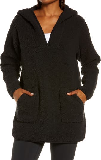 Zella Faux Shearling Pullover Hoodie | Nordstrom