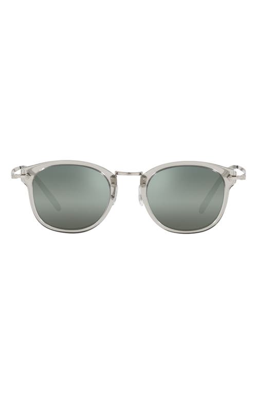 Oliver Peoples 49mm Small Round Sunglasses in Black Diamond /Steal Gradient at Nordstrom