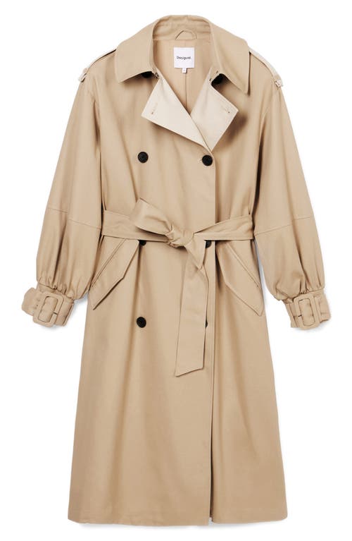 Shop Desigual Colonia Cotton Trench Coat In Brown