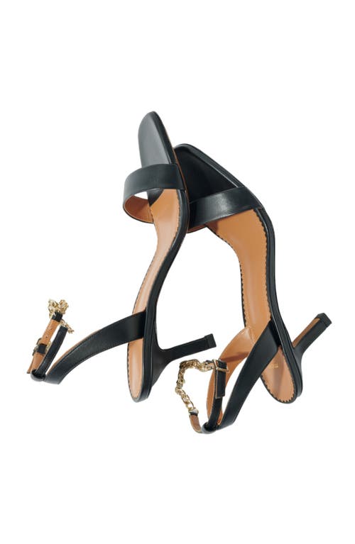 Maje Leather Sandals With Heels In Black