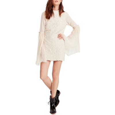 Free People Cleo Long Sleeve Minidress, Ivory