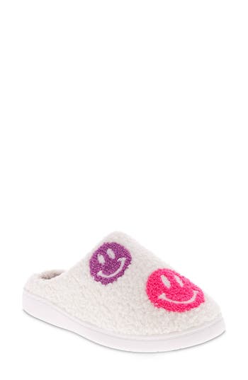 Mia Cozi Slipper In Pink Multi Smiley