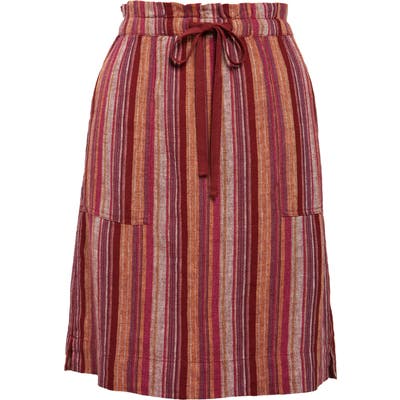 Petite Caslon Patch Pocket Linen Blend Skirt, Purple