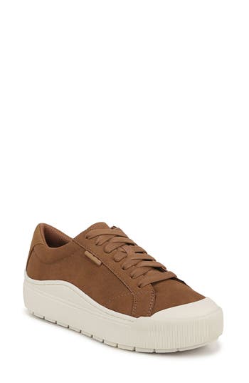 Dr. Scholl's Time Off Platform Sneaker In Honey Brown Faux Leather