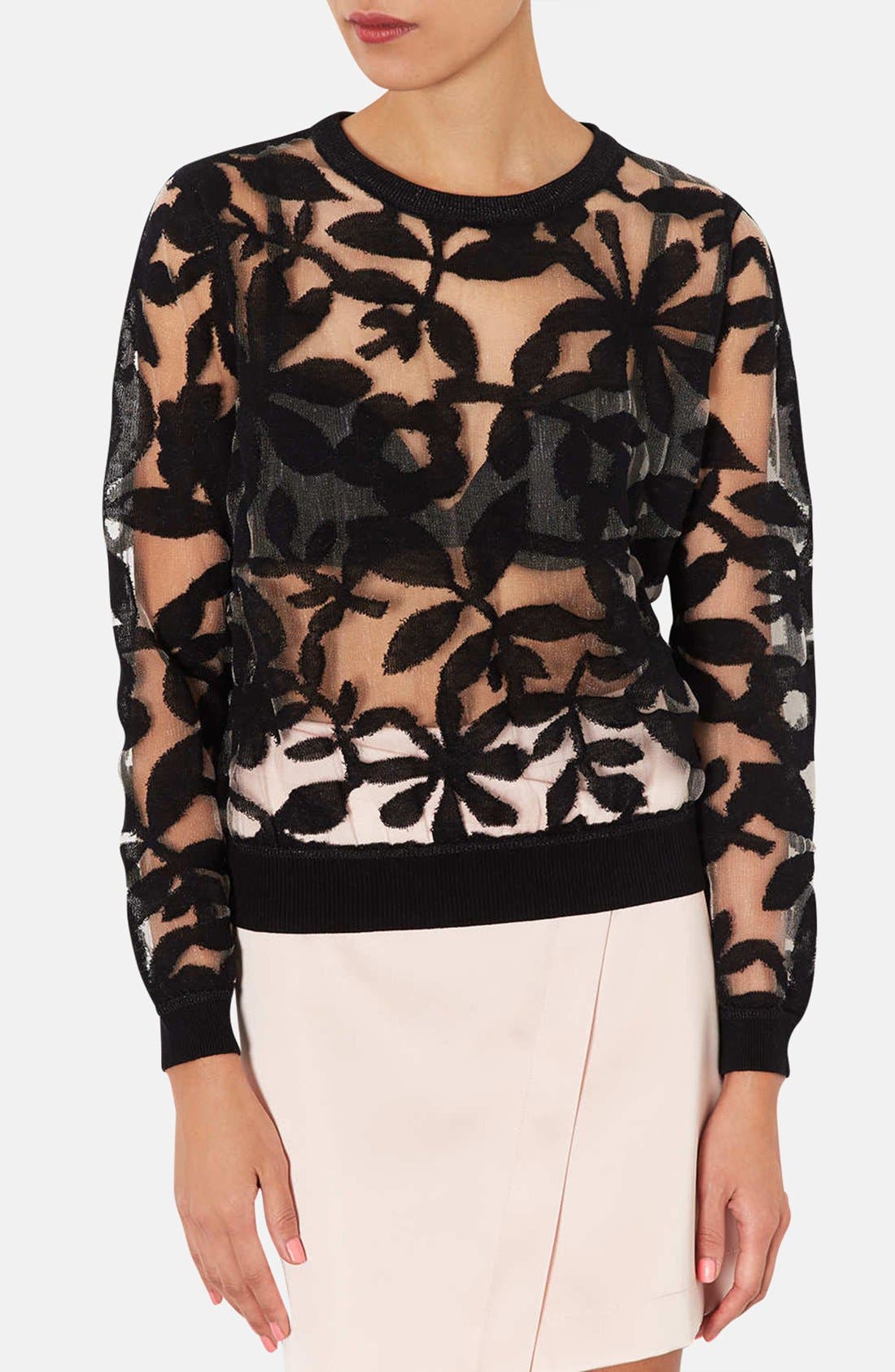 Floral Mesh Sweater Nordstrom